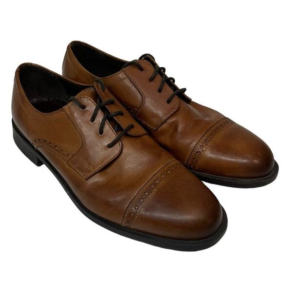 COLE HAAN Brown Leather Dress Shoes SZ 8.5 - Picture 1 of 10